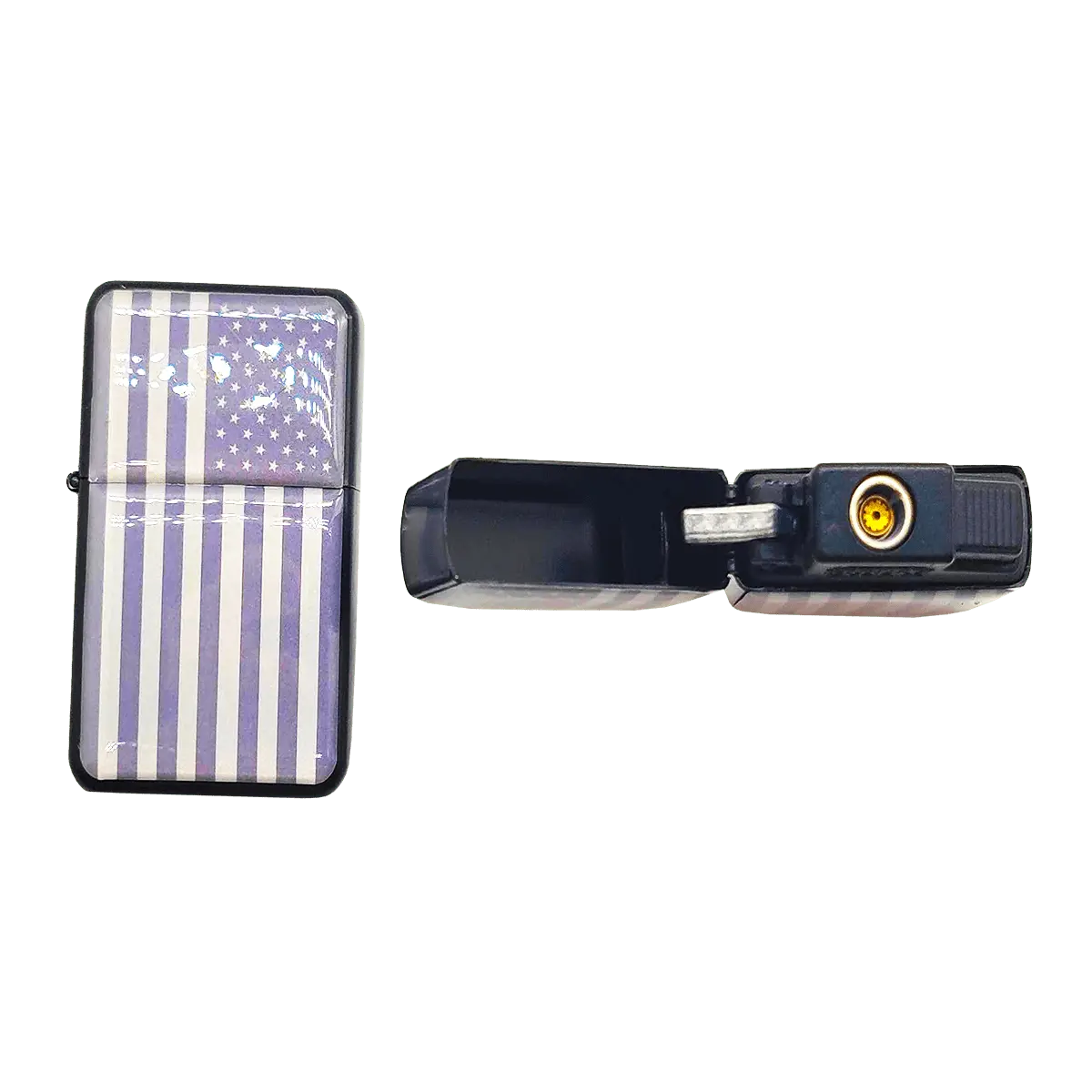 Patriotic Metal Flip Torch Lighter with MOLLE Case - 12 Pieces Per Retail Ready Display 23833 TAC GEAR