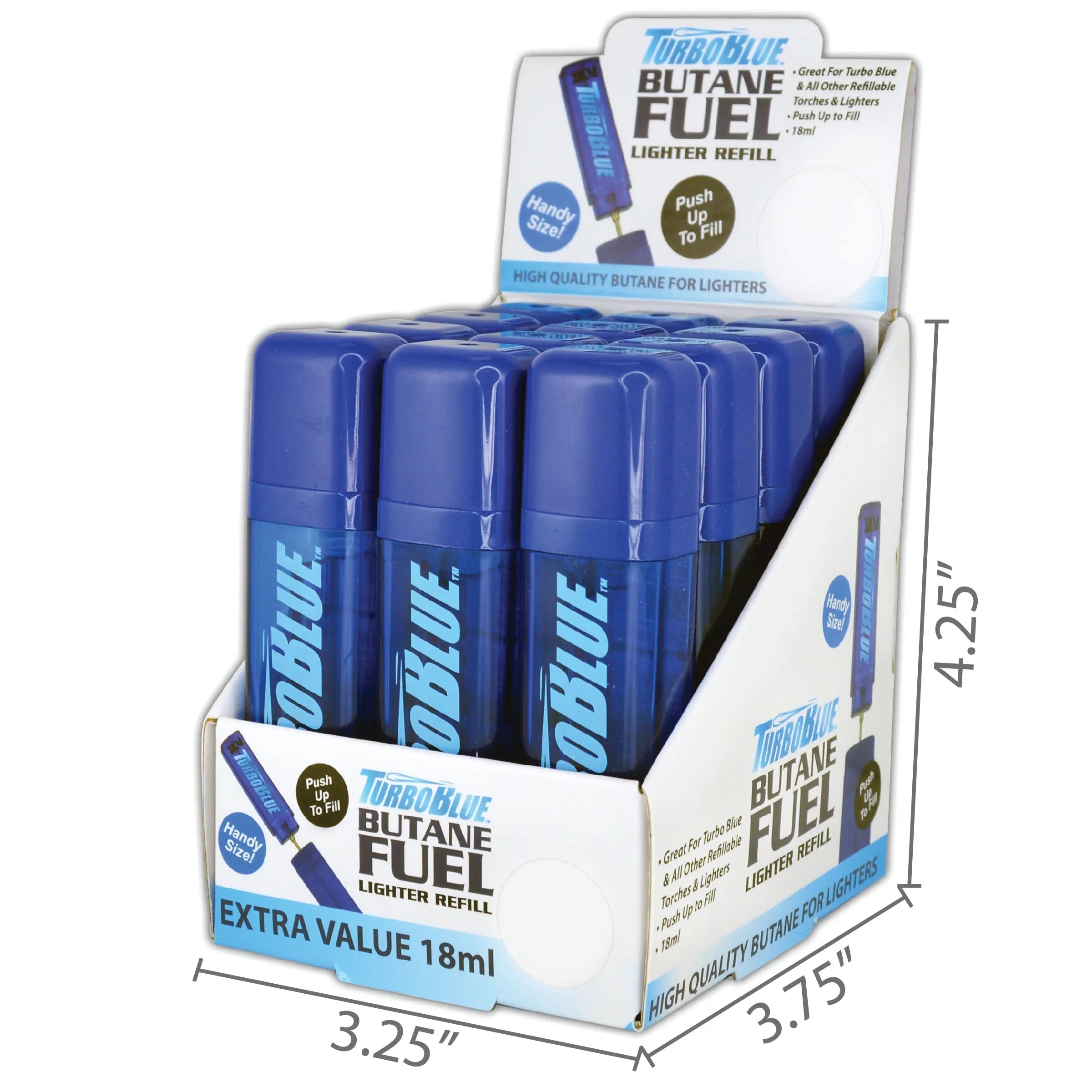 18ML Bulk Torch Blue Butane Refill - 12 Pieces Per Retail Ready Display 24701 TORCH BLUE