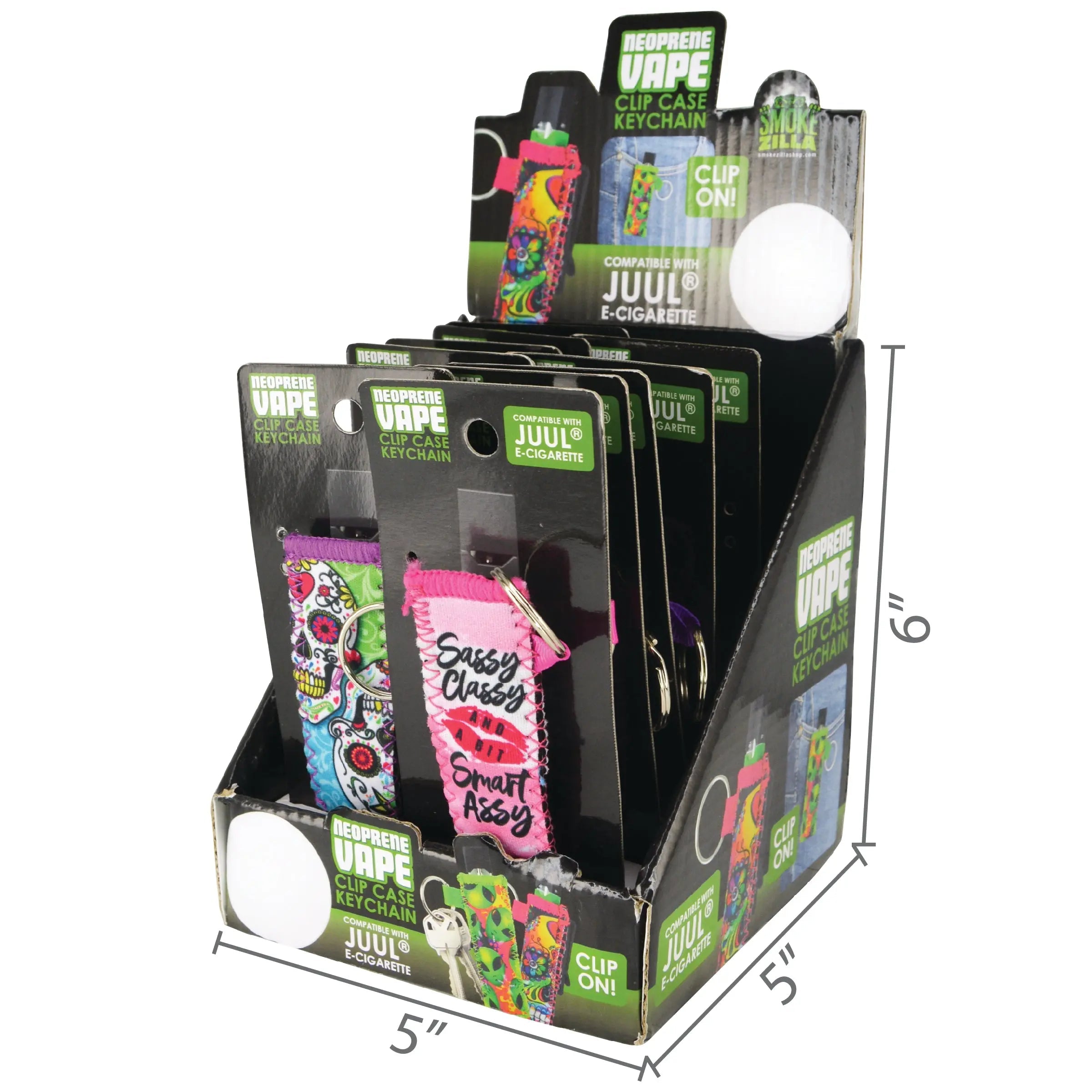 Neoprene Vape Case Keychain - 12 Pieces Per Retail Ready Display 24734 SMOKEZILLA