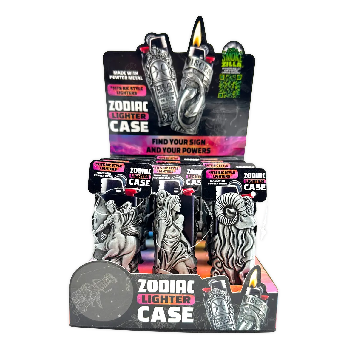 Zodiac Lighter Case - 12 Pieces Per Retail Ready Display 24952 SMOKEZILLA