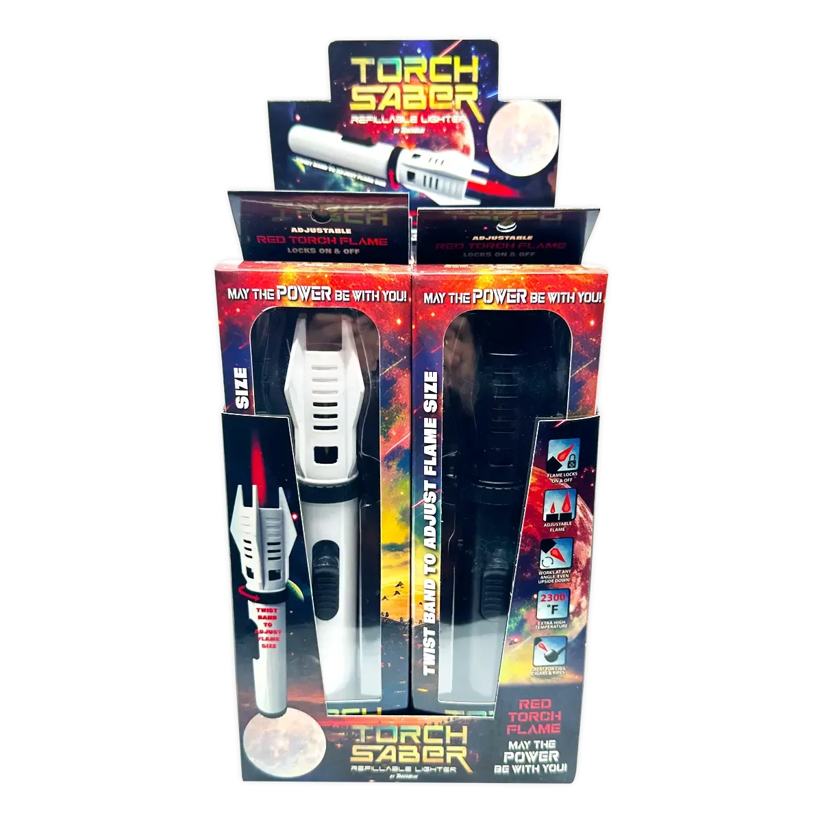 Torch Saber Torch Lighter with Red Flame - 6 Pieces Per Retail Ready Display 25028 SMOKEZILLA