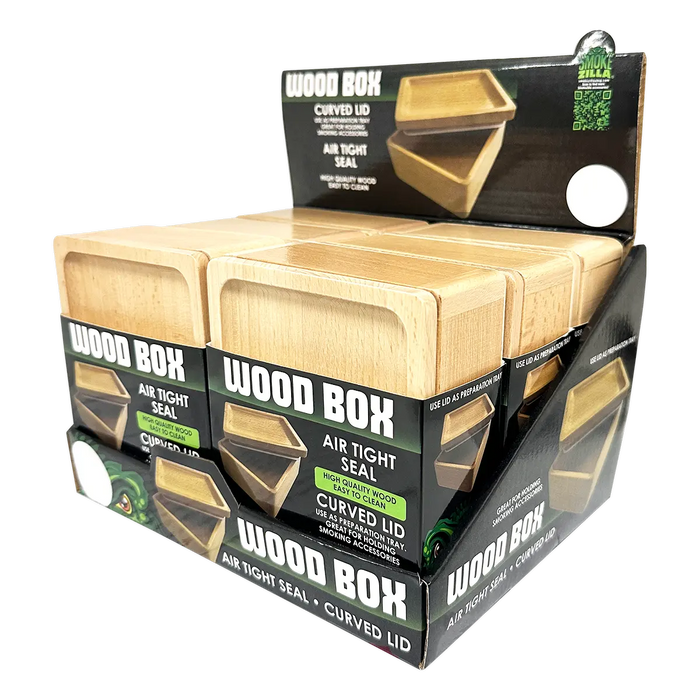 Wood Storage Box with Wood Tray Lid- 6 Pieces Per Retail Ready Display 25100