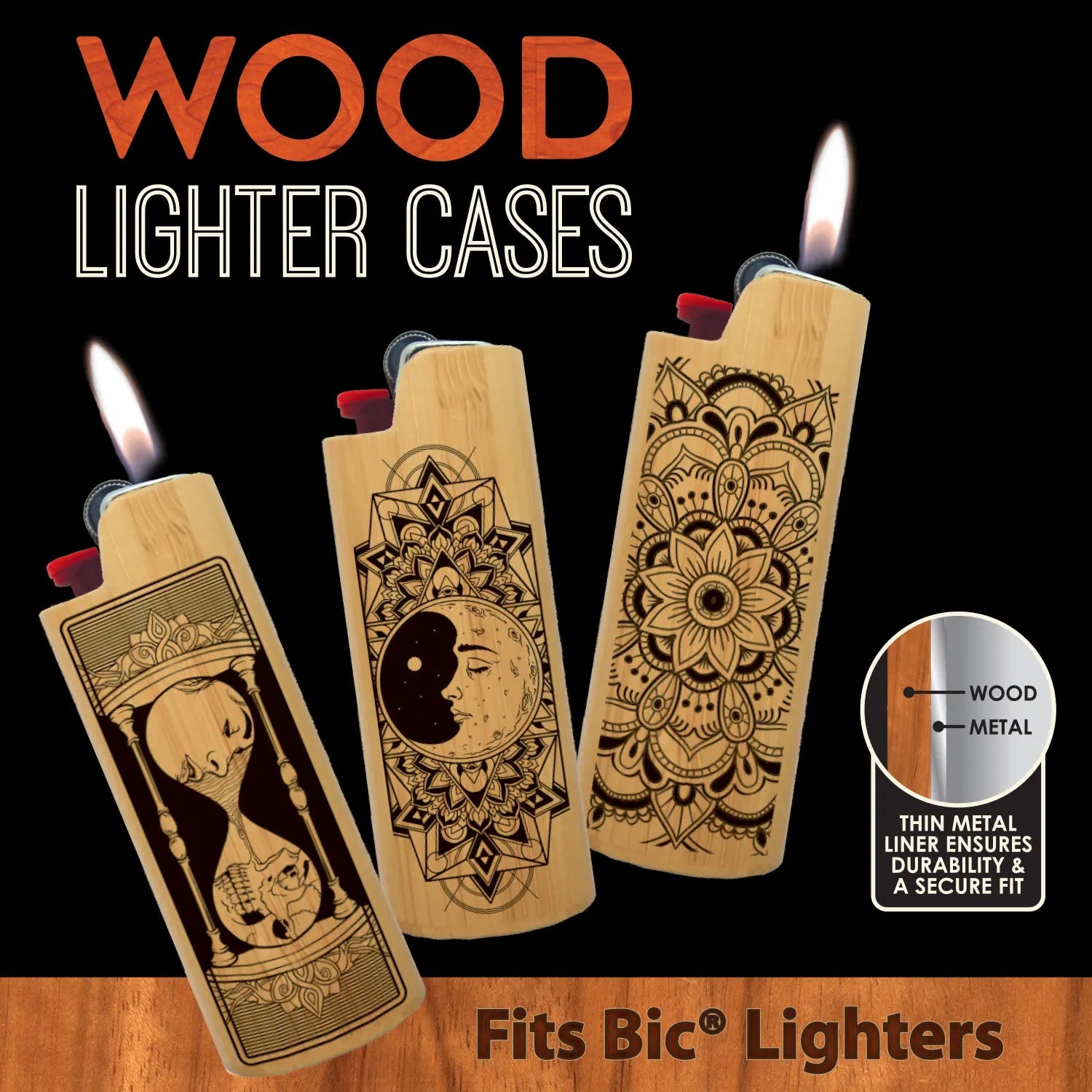 Wood Lighter Case - 12 Pieces Per Retail Ready Display 25137 SMOKEZILLA