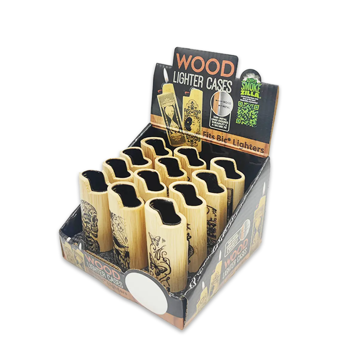 Wood Lighter Case - 12 Pieces Per Retail Ready Display 25137 SMOKEZILLA