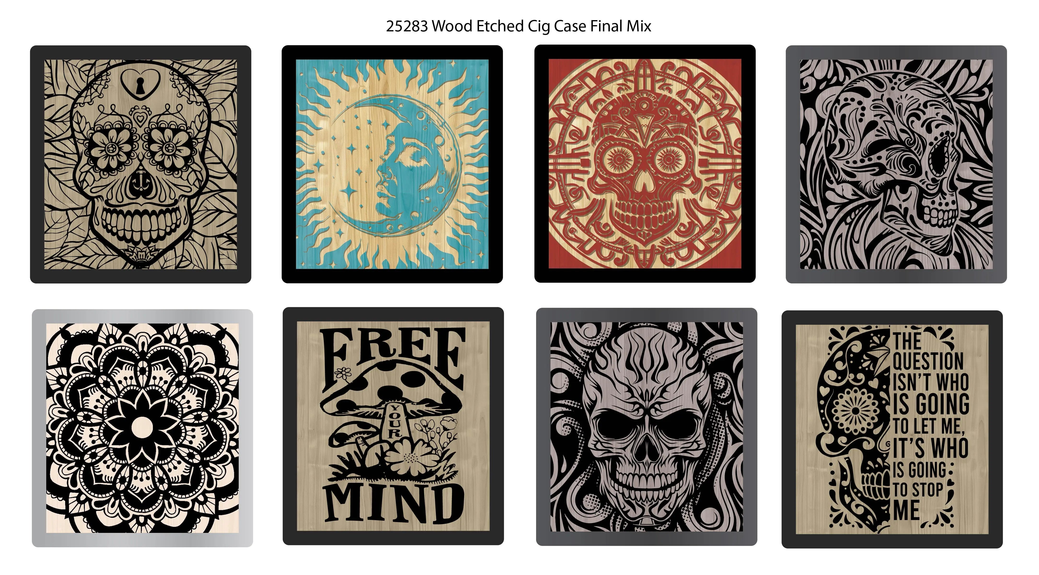 Engraved Wood Cigarette Case - 8 Pieces Per Retail Ready Display 25283 SMOKEZILLA