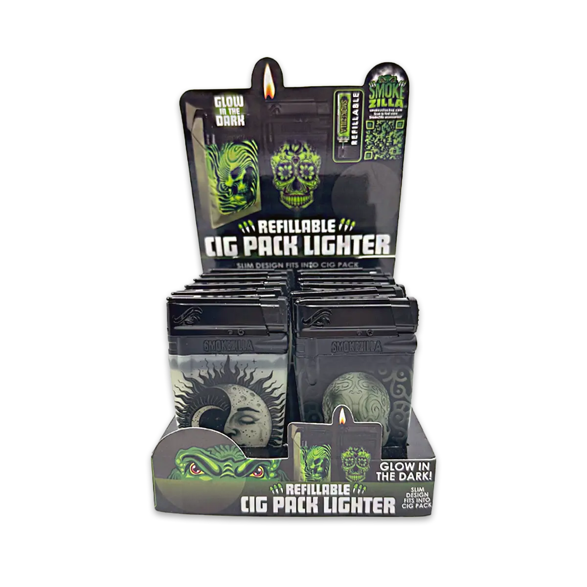 GID Cigarette Pack Thin Lighter - 12 Pieces Per Retail Ready Display 25284 SMOKEZILLA