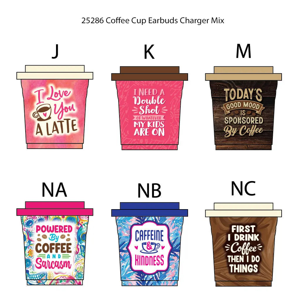 Wireless Earbuds with Coffee Cup Case - 6 Pieces Per Retail Ready Display 25286 GADGET GEAR