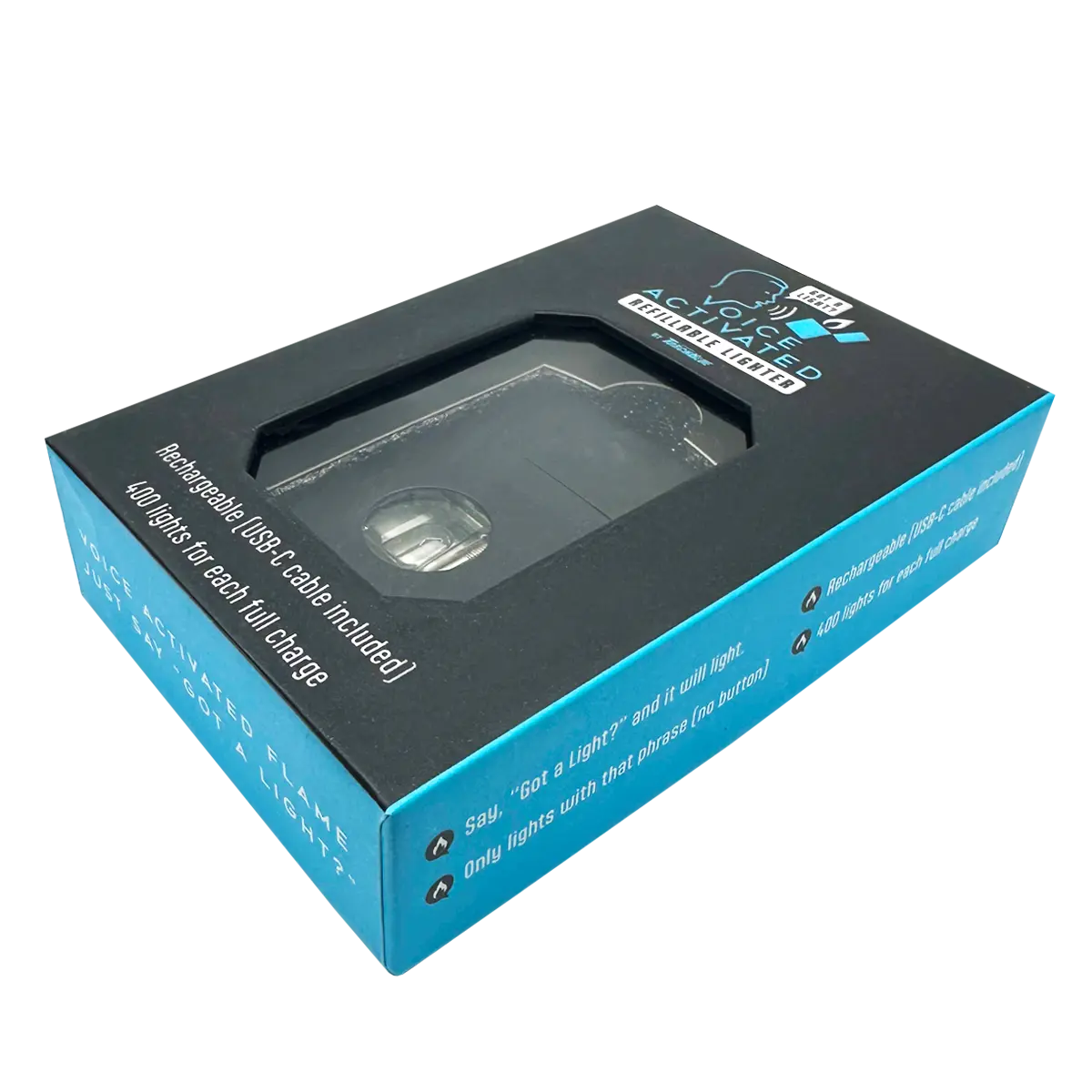 Voice Activated Flip Top Lighter - 6 Pieces Per Retail Ready Display 25288 TORCH BLUE