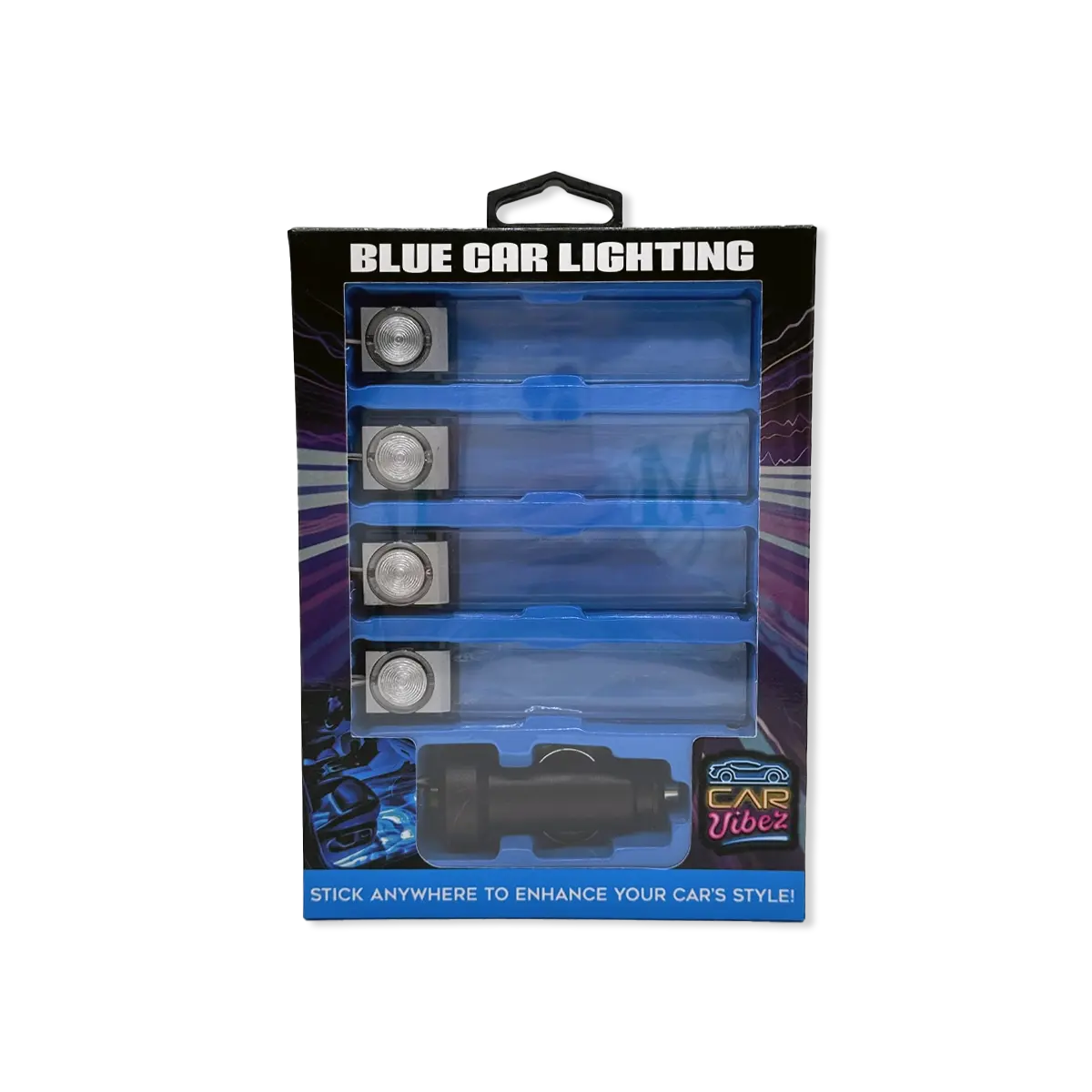 Blue Mood Car Lighting 4 Pack - 6 Pieces Per Retail Ready Display 25348 CAR VIBEZ