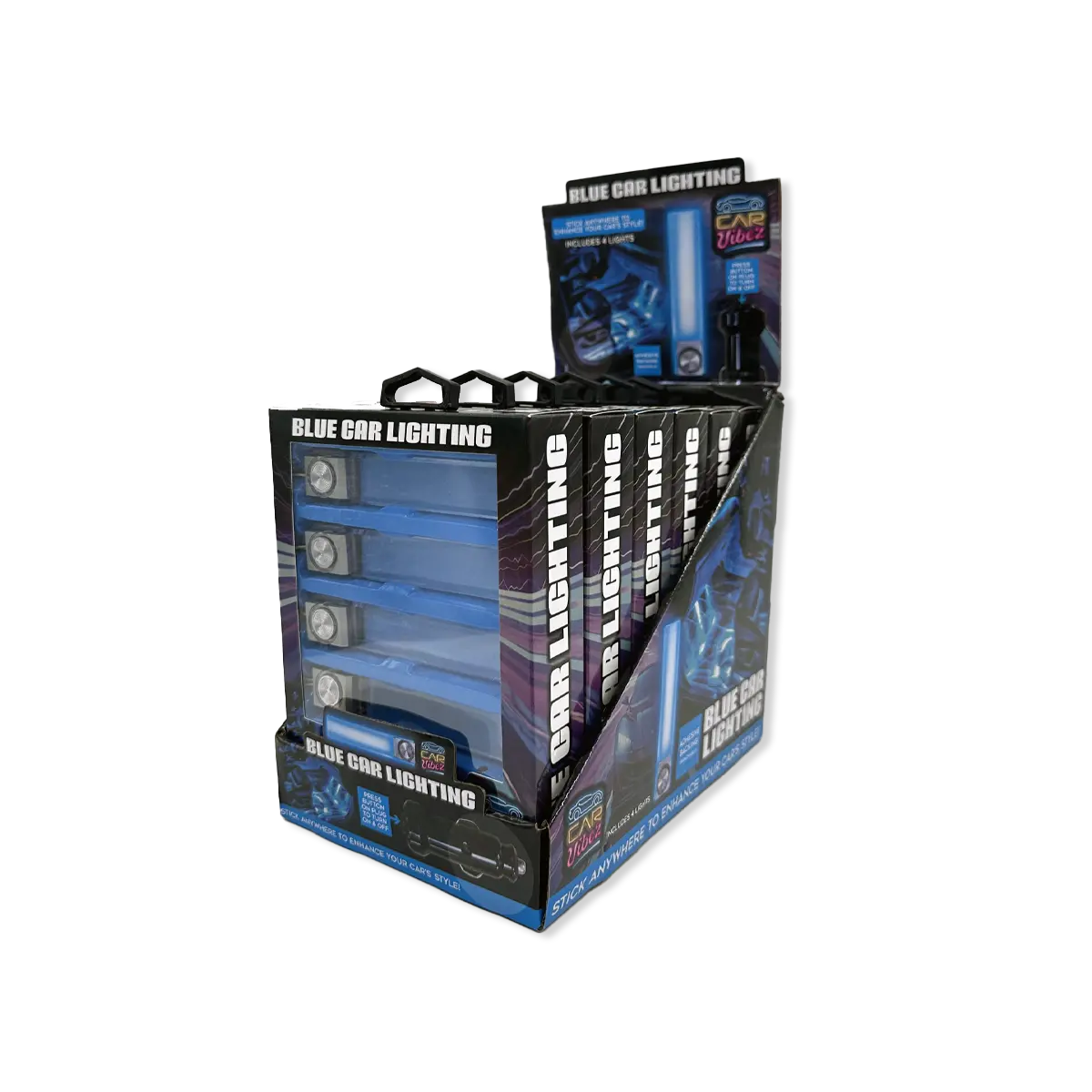 Blue Mood Car Lighting 4 Pack - 6 Pieces Per Retail Ready Display 25348 CAR VIBEZ