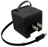 Retractable 30" Charger AC Dual Port USB-C 20 Watts - 6 Pieces Per Retail Ready Display 25383 GADGET GEAR