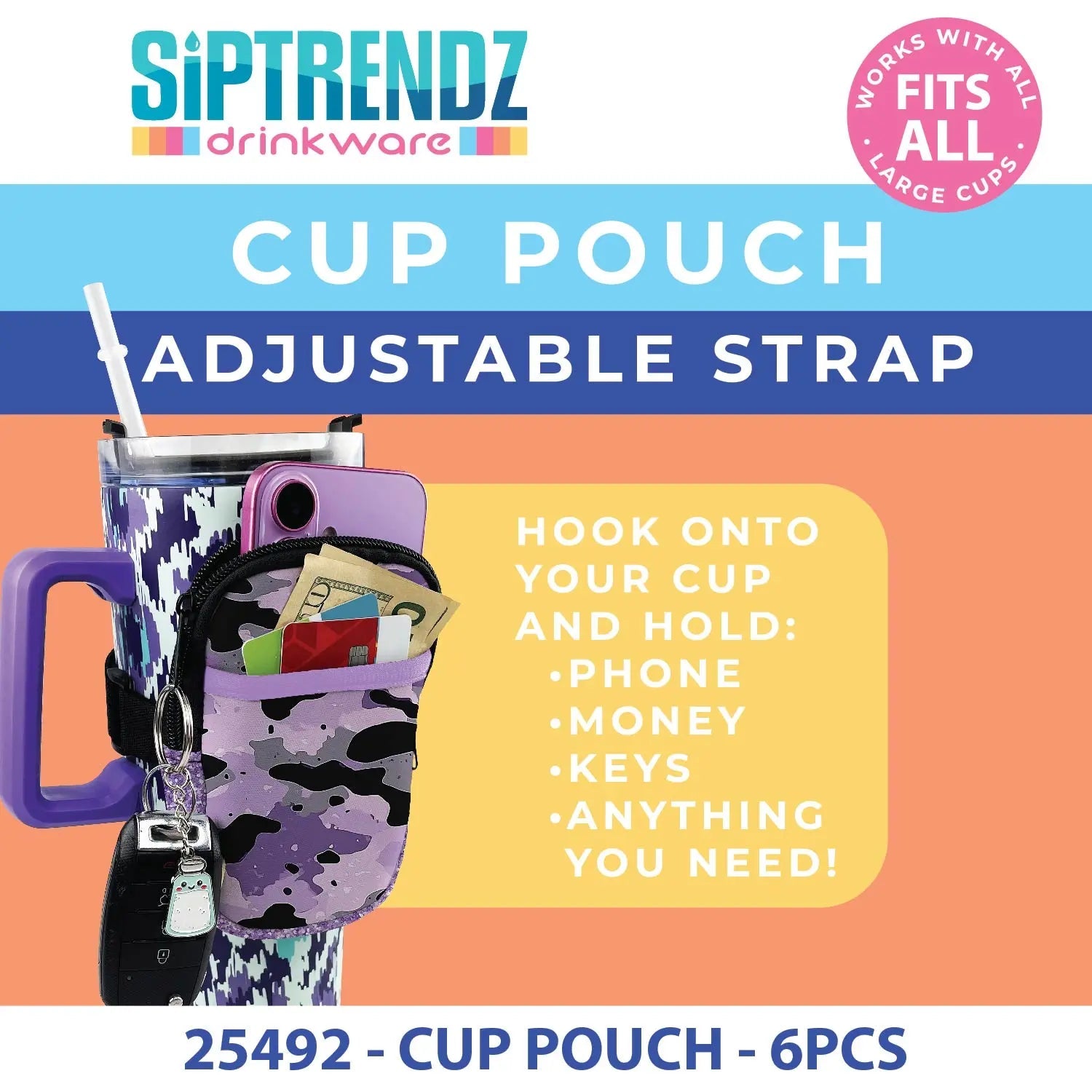 Neoprene Cup Pouch with Strap - 6 Pieces Per Retail Ready Display 25492 POLAR GEAR