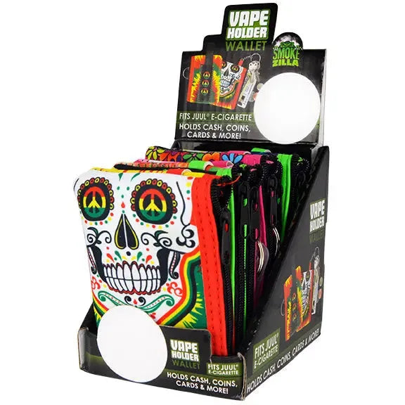 Neoprene Vape Wallet Pouch Key Chain - 6 Pieces Per Retail Ready Display 25526 SMOKEZILLA