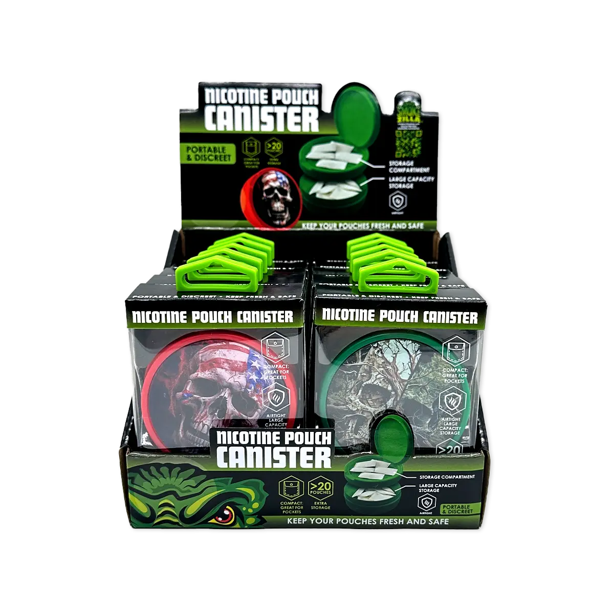 Nicotine Pouch And Storage Canisters  - 10 Pieces Per Retail Ready Display 25689 ROUGHNECK