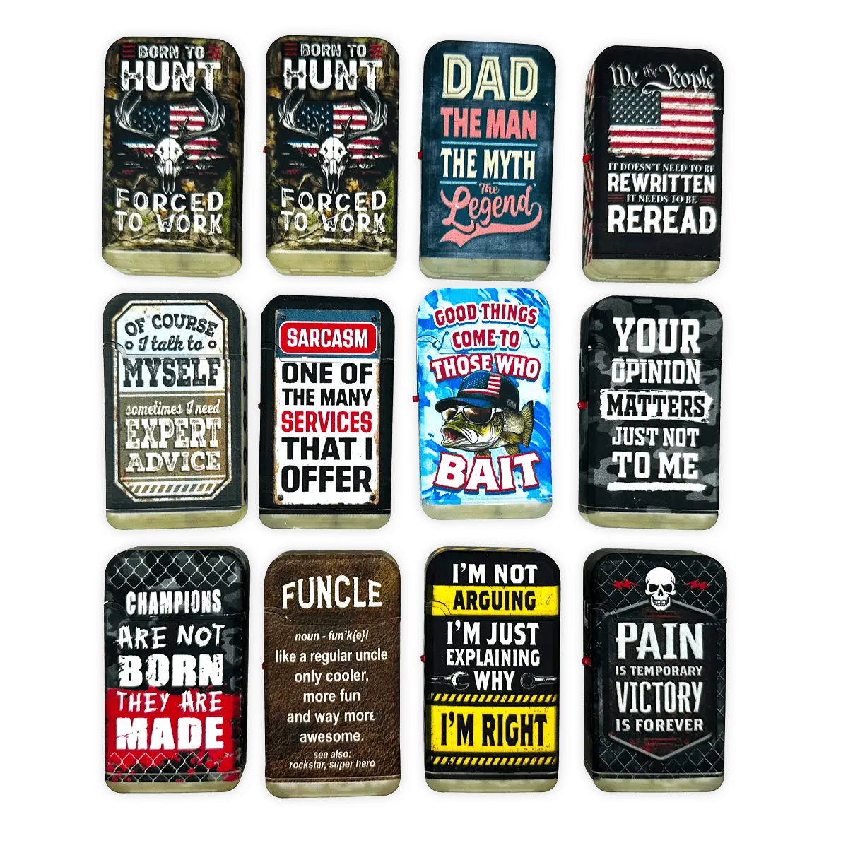 Patriotic Gearhead Dual Torch Lighter - 12 Pieces Per Retail Ready Display 25838 SMOKEZILLA