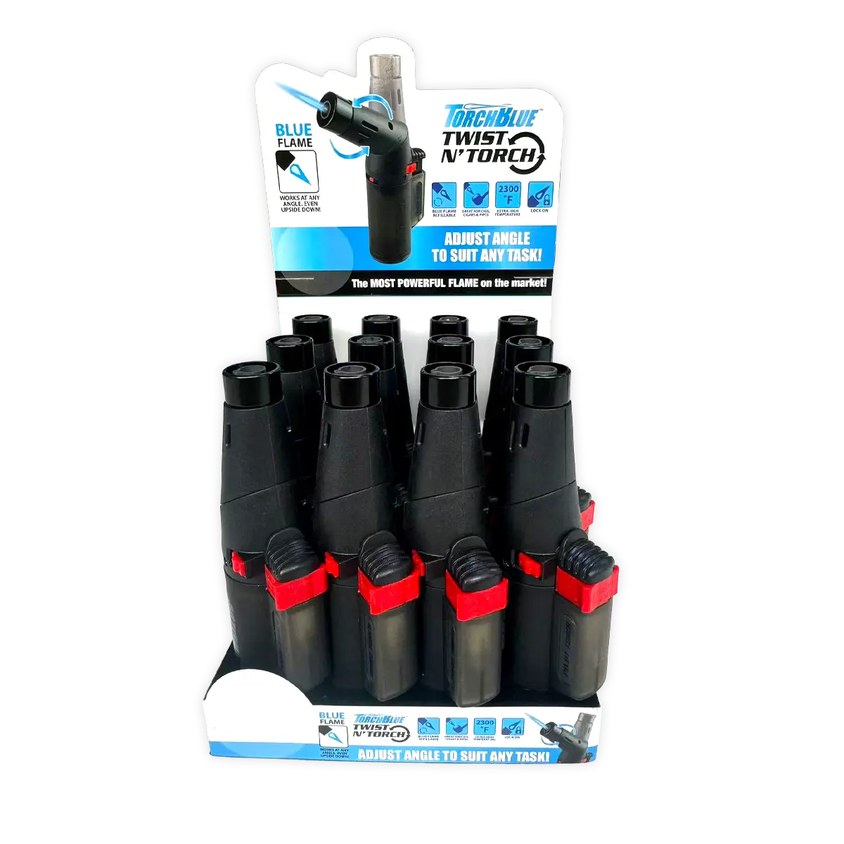 Twist N' Torch Pivot XXL Lighter - 12 Pieces Per Retail Ready Display 25844 TORCH BLUE
