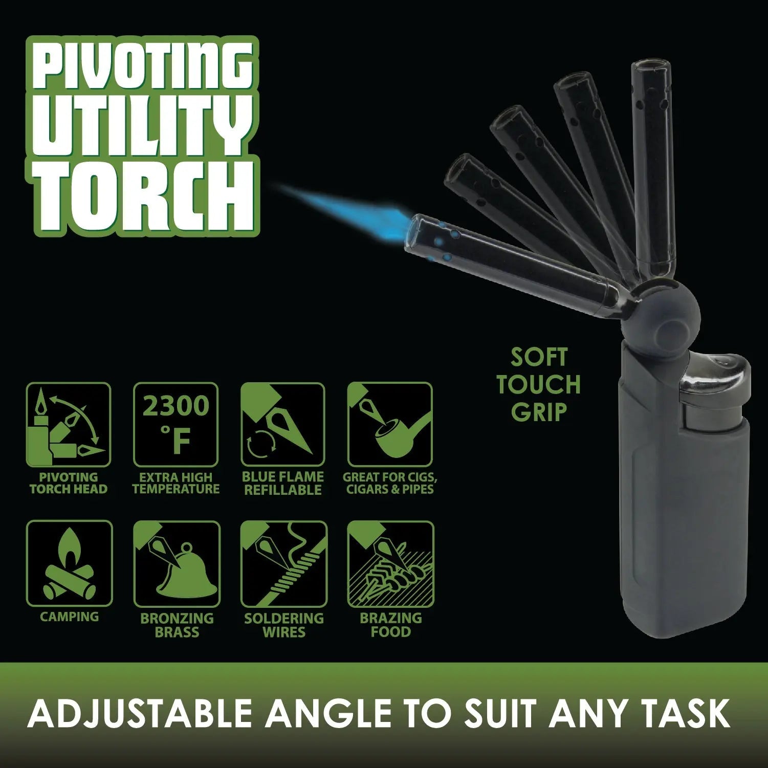 Pivot Head Utility Lighter- Pieces 12 Per Retail Ready Display 25965 SMOKEZILLA