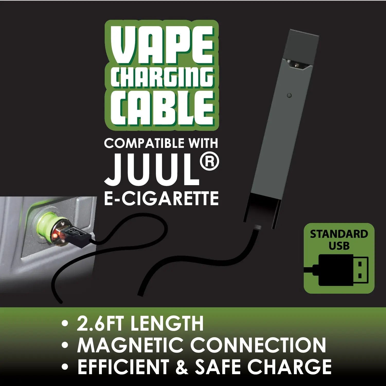 Vape Device USB Charging Cable - 6 Pieces Per Retail Ready Display 25986 SMOKEZILLA