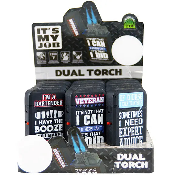 It's My Job Dual Torch Lighter - 15 Pieces Per Retail Ready Display 26151 SMOKEZILLA