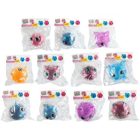 Squish and Squeeze Glitter Animal Eyes Toy - 12 Pieces Per Retail Ready Display 26818 KIPP BROTHERS