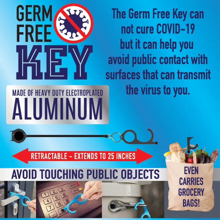 Aluminum Germ Free Key 18 Pieces Per Retail Ready Display 21890 NOVELTY INC