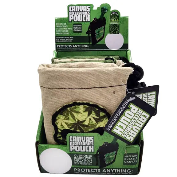 Canvas Accessories Pouch with Patch - 6 Pieces Per Retail Ready Display 30031 SPICY ZILLA