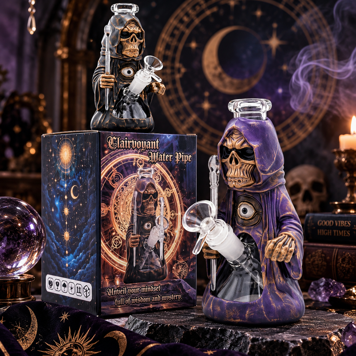 Glass Water Pipe - Grim Reaper