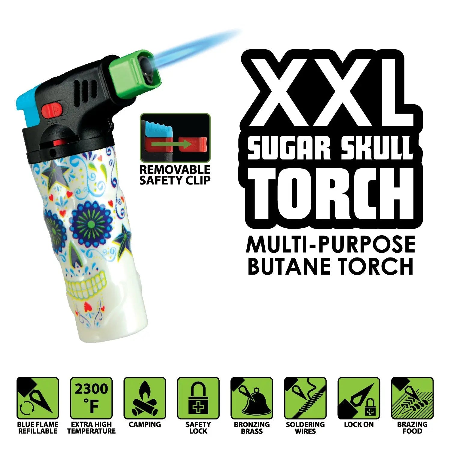 Molded Skull XXL Torch Lighter- 6 Pieces Per Retail Ready Display 40298 SMOKEZILLA