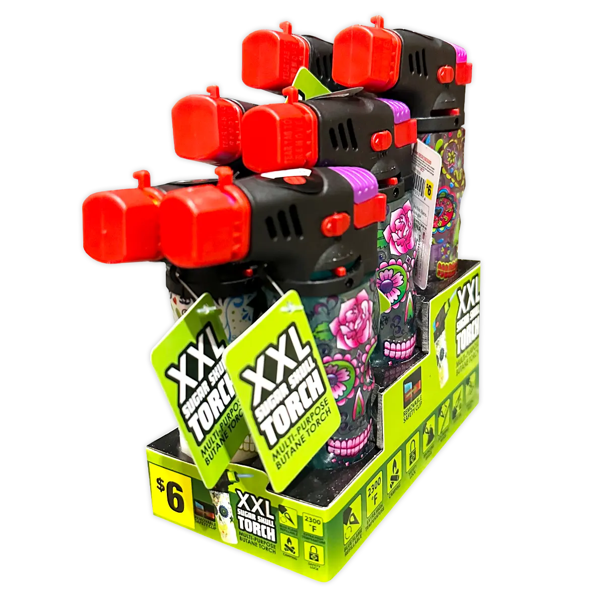 Molded Skull XXL Torch Lighter- 6 Pieces Per Retail Ready Display 40298 SMOKEZILLA