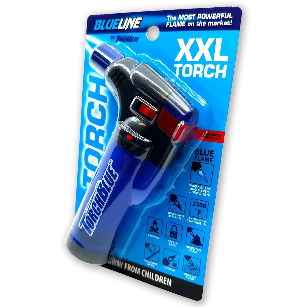 Butane Torch Lighters Assortment Floor Display - 30 Pieces Per Retail Ready Display 88673 TORCH BLUE