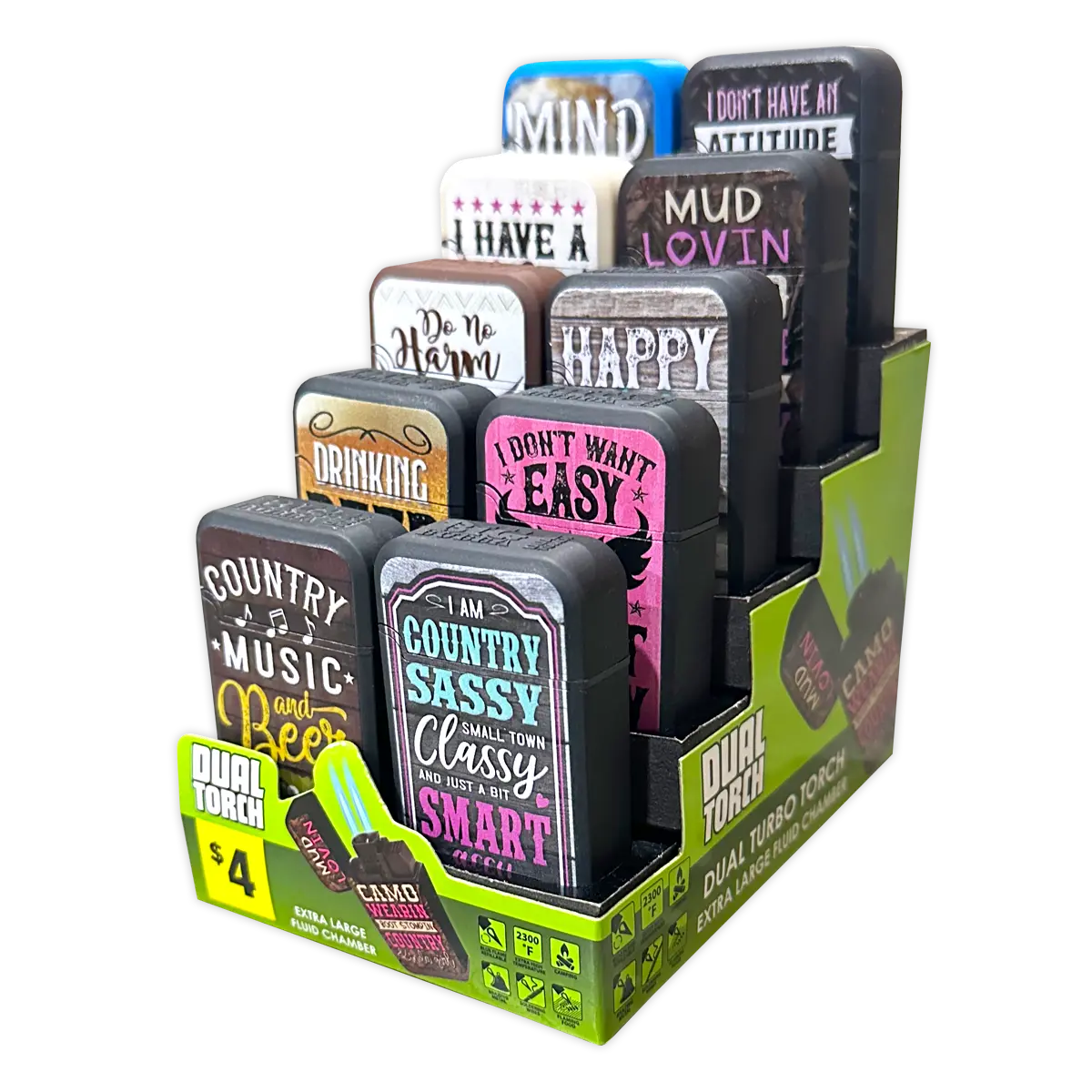 Big Bubba Dual Torch Lighter - 10 Pieces Per Retail Ready Display 40302 SMOKEZILLA