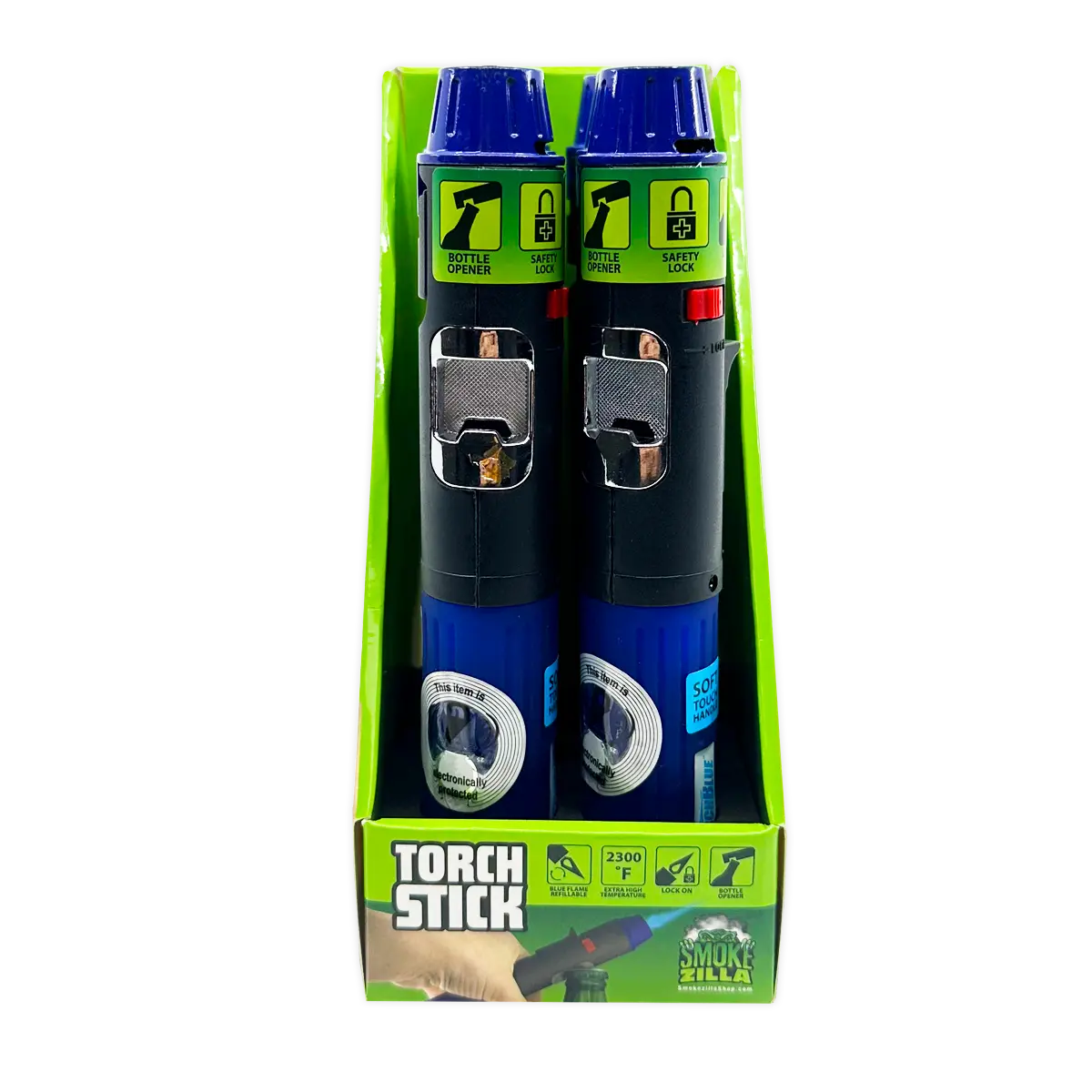 Torch Stick Lighter with Bottle Opener - 6 Pieces Per Retail Ready Display 40303 TORCH BLUE