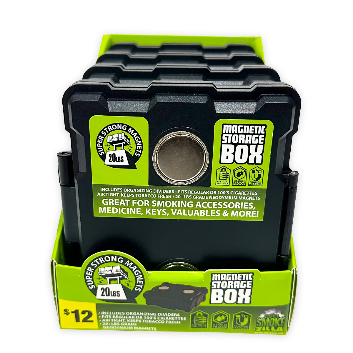 Magnetic Storage Box - 4 Pieces Per Retail Ready Display 40785 SMOKEZILLA