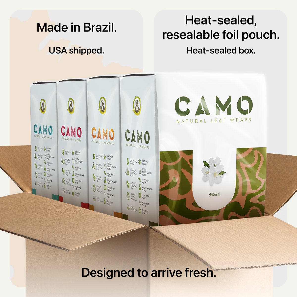 CAMO self-rolling wraps (Case of 50)
