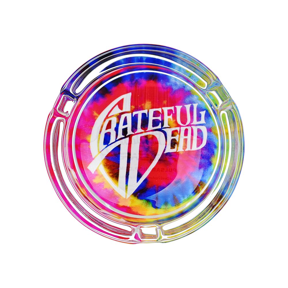 6CT DISP - Grateful Dead x Pulsar Licensed Glass Ashtrays - 3.5" / Assorted Styles, BDD Wholesale