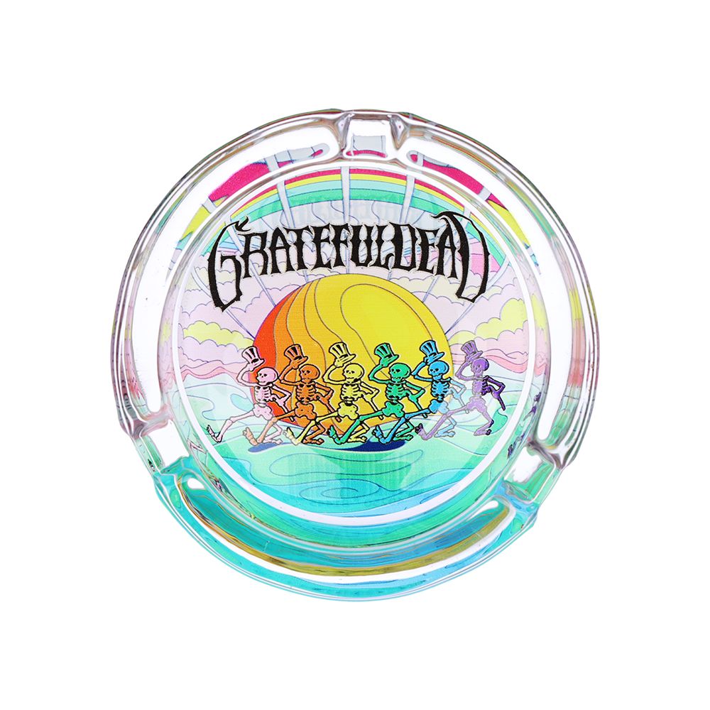 6CT DISPLAY - Grateful Dead x Pulsar V2 Licensed Glass Ashtray - 3.5" / Assorted Designs, BDD Wholesale