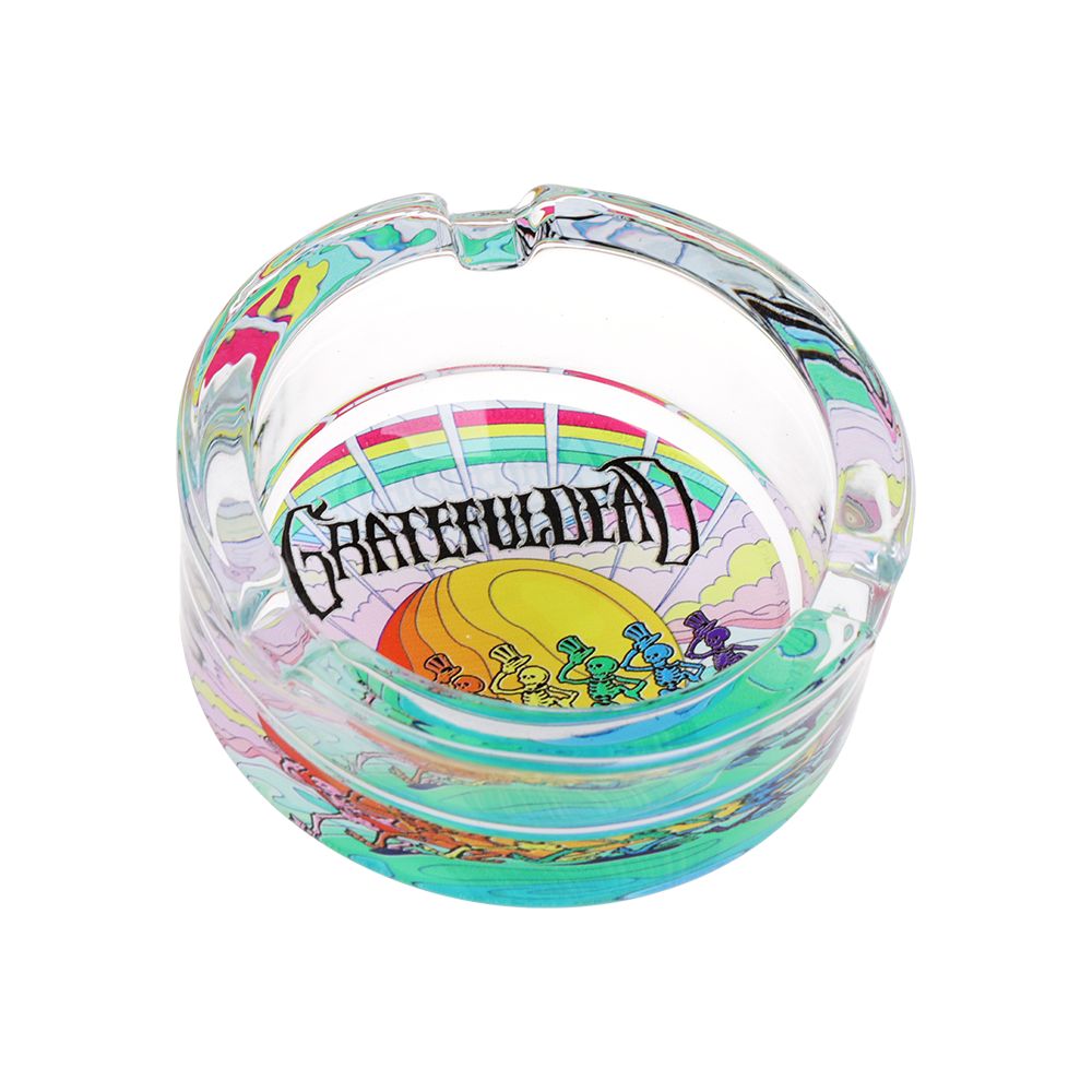 6CT DISPLAY - Grateful Dead x Pulsar V2 Licensed Glass Ashtray - 3.5" / Assorted Designs, BDD Wholesale