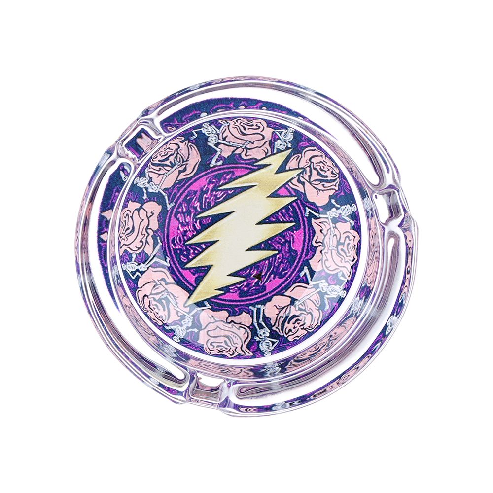6CT DISPLAY - Grateful Dead x Pulsar V2 Licensed Glass Ashtray - 3.5" / Assorted Designs, BDD Wholesale