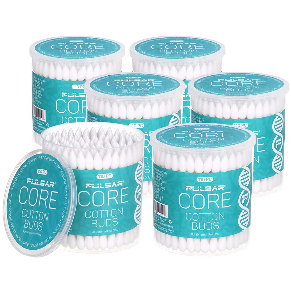 6CT BUNDLE - 110PC TUB - Pulsar CORE Dual Tip Cotton Buds, BDD Wholesale