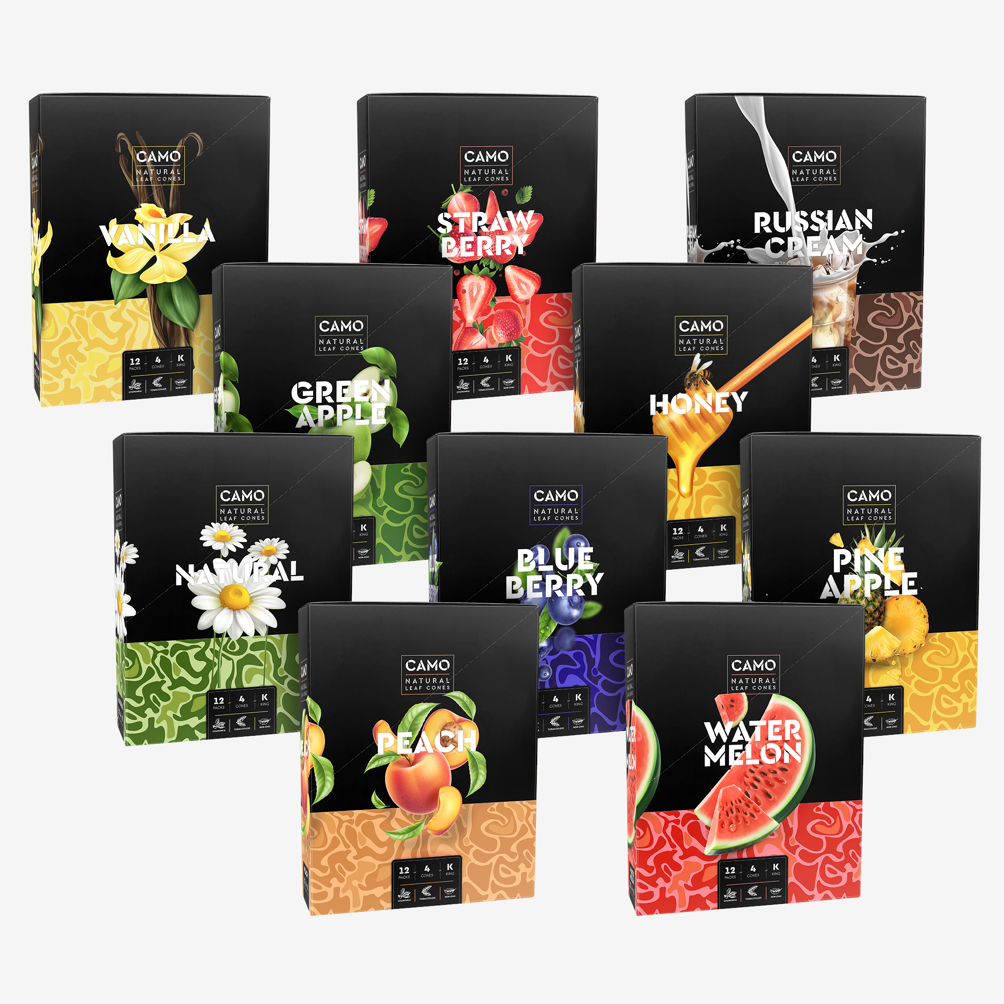 Camo • 4 cone pouch • 12 Pouch Display, BDD Wholesale
