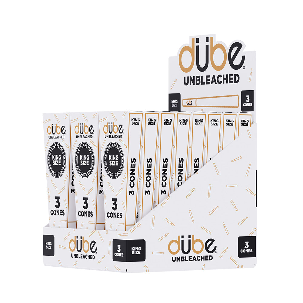 DUBE UNBLEACHED CONES KING - 3 CONES - 24 COUNT DISPLAY