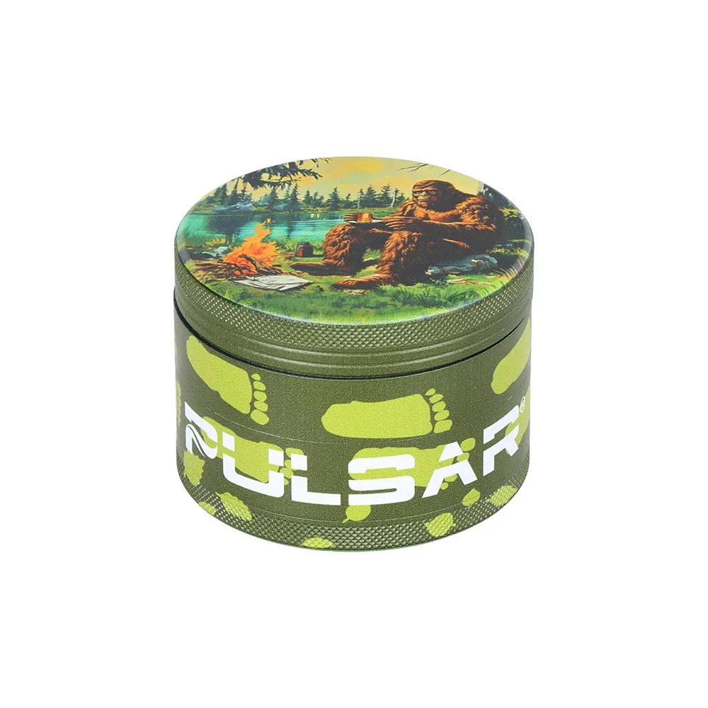 6CT DISPLAY - Pulsar Design Series Aluminum Grinder V2 - 4pc / 2.5" / Assorted Designs, BDD Wholesale