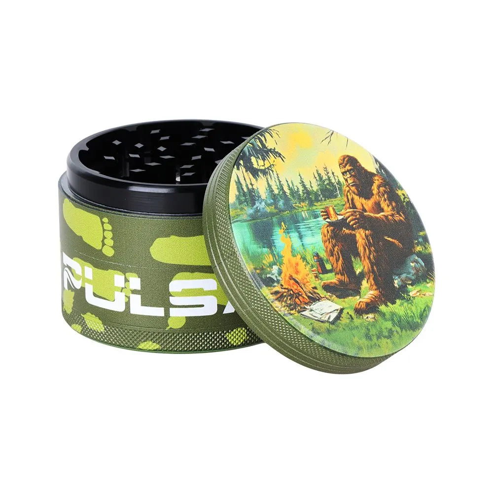 6CT DISPLAY - Pulsar Design Series Aluminum Grinder V2 - 4pc / 2.5" / Assorted Designs, BDD Wholesale