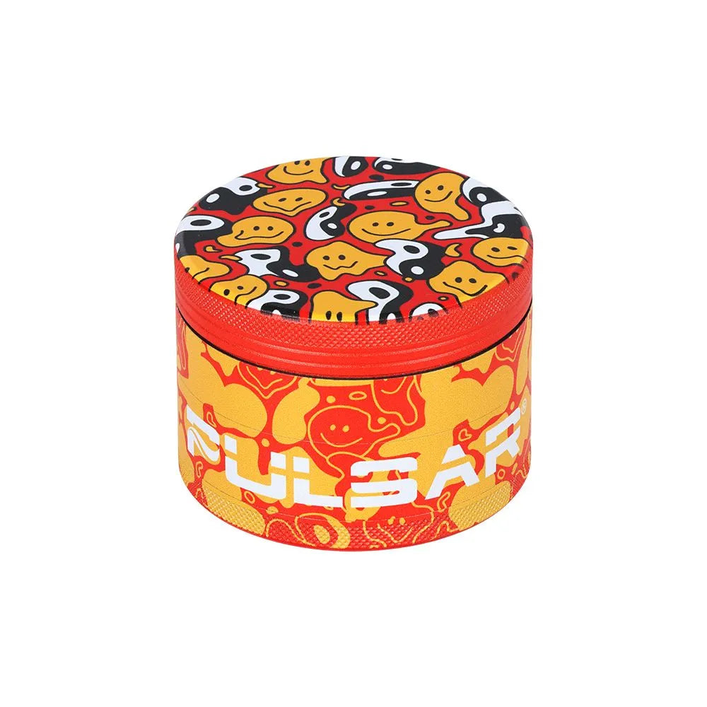 6CT DISPLAY - Pulsar Design Series Aluminum Grinder V2 - 4pc / 2.5" / Assorted Designs, BDD Wholesale