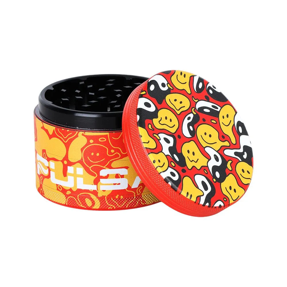 6CT DISPLAY - Pulsar Design Series Aluminum Grinder V2 - 4pc / 2.5" / Assorted Designs, BDD Wholesale