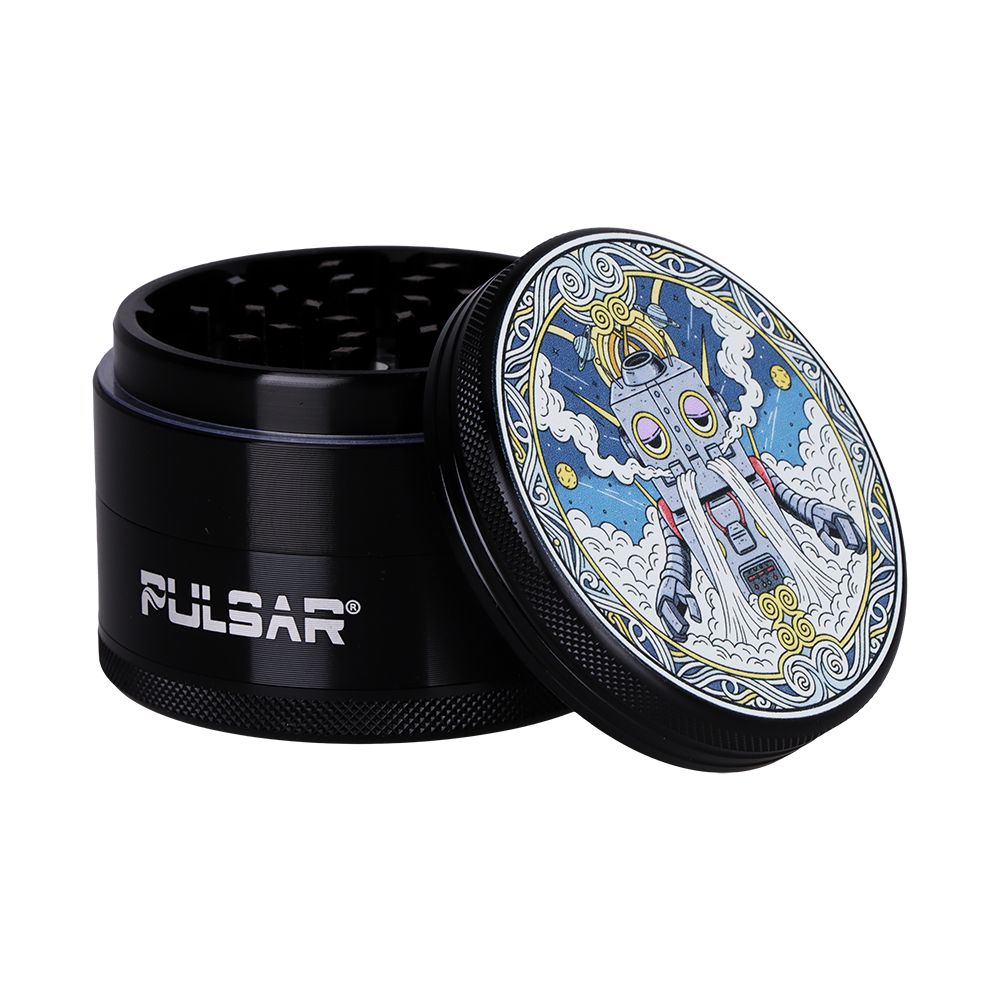 6PC DISPLAY - Pulsar Design Series Grinder - 2.5" / 4pc / Assorted Designs, BDD Wholesale