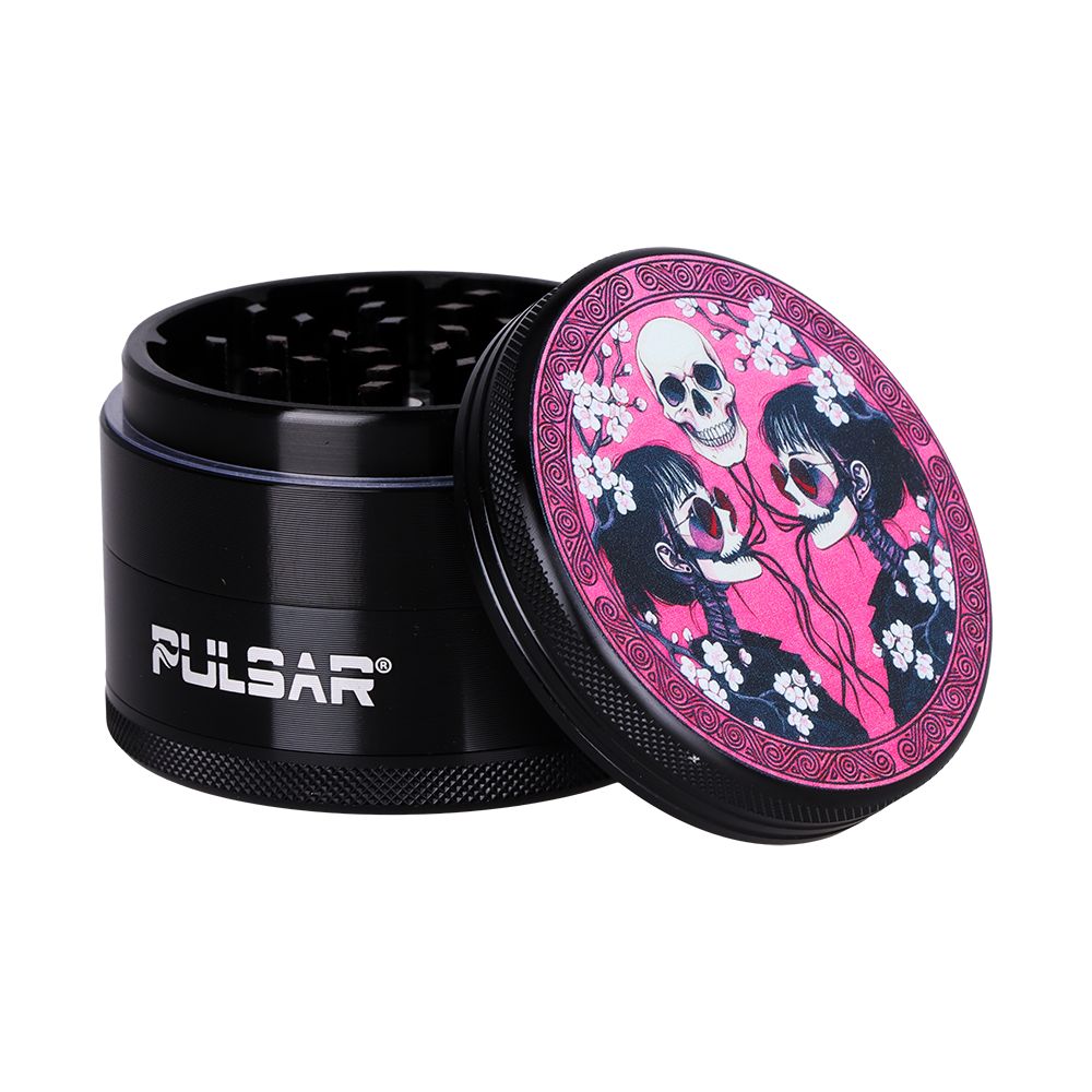 6PC DISPLAY - Pulsar Design Series Grinder - 2.5" / 4pc / Assorted Designs, BDD Wholesale