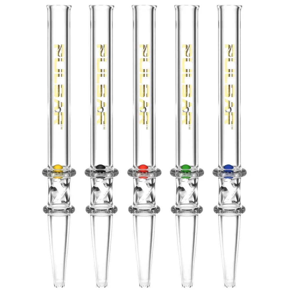 5PC BUNDLE - Pulsar Quartz Dab Straw w/ Spin Pearl - 6"/Asst Colors, BDD Wholesale