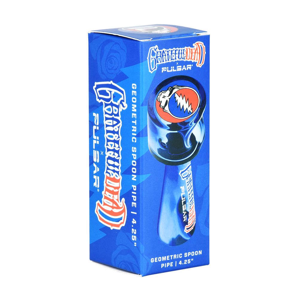 Grateful Dead x Pulsar Geometric Glass Spoon Pipe | 4.25", BDD Wholesale