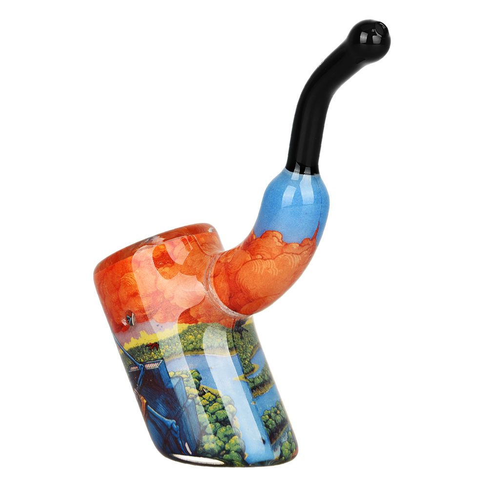 Grateful Dead x Pulsar Inside Print Bent Sherlock Pipe | 4", BDD Wholesale